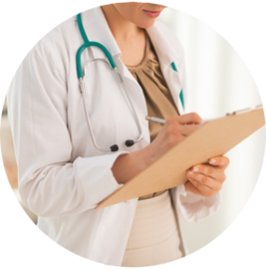 Doctor making diagnosis